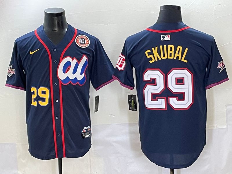 Men 2025 Detroit Tigers #29 Skubal Drak Blue All star Nike MLB Jersey style 6